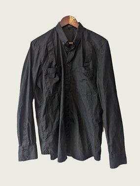 PHILIPPE DUBUC - Black strap shirt - Fits M-L
